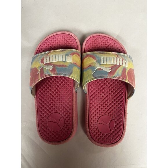 PUMA Cool Cat Pink Slide Sandals Girls Tie dye Sz 12 12C - Picture 5 of 7